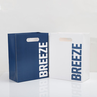 Emballage de luxe biodégradable et écologique pour vêtements, parfums, bijoux et cadeaux, bleu moderne, découpé sur mesure avec logo personnalisé, vente en gros