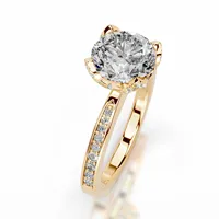 MuShan Marken-Schmuck 925 Sterling Silber Ring VVS Moissanit Muttertags-Ring für Verlobte 18K Echtgold-Plattierung MST Patent-Ringe
