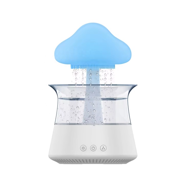Household White Mushroom Cool Mist Humidifier air Purifier 7color Night Light Water Drop H20 Rain Cloud Humidifier for Home