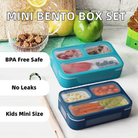 Mini Boîtes à Bento pour Collations - Lot de 2 |   Boîtes à lunch de petite taille pour enfants, garçons, filles, tout-petits |   Sans BPA, résistant aux fuites |   Marine