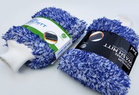 Gant de lavage en polaire corail bleu moelleux moins cher, marque HC, 18x26cm, 80g, pour le nettoyage de voiture, lot de 10 pièces avec étiquette cousue