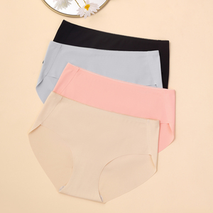 Slip Donna a Vita Media Senza Cuciture, Copertura Totale, Traspirante, Asciugatura Rapida, in <span class=keywords><strong>Seta</strong></span> Ghiaccio, Tinta Unita, Intimo Femminile - Product Image 1