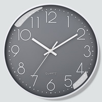 Jam Dinding Digital Quartz Modern 30cm Desain Skala Stereo Plastik Senyap dengan Jarum Penunjuk untuk Ruang Tamu, Satu Sisi, Motif Still Life