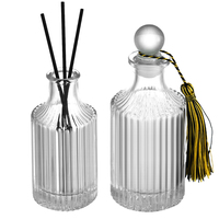 Verre de luxe pour diffuseur de roseaux bouchon de bouteille vide pince de mode désodorisant de voiture forme de cylindre 30ml 50ml 100ml capacité pour