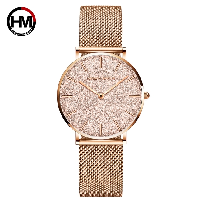 HANNAH MARTIN CM36 Elegant OEM Ladies Quartz Watch Luxe Steel Strap Waterproof Character Casual Hand Watch