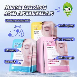 Mascarilla Facial de Colágeno BIOAQUA de Marca Privada Personalizada, Ácido Hialurónico Hidratante, Blanqueador de Piel, Mascarilla Facial de Seda Natural - Product Image 2
