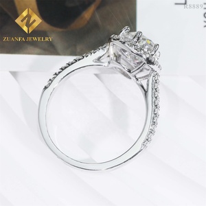 Pass Diamond <strong>Tester</strong> Classic Luxury <strong>Sparkly</strong> 9K 14k 18k Solid Gold Wedding Flawless 2Ct Pear Moissanite Engagement Band Ring - Product Image 2