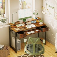 Table d'étude de bureau d'ordinateur en bois vintage vente en gros de haute qualité au design moderne table d'ordinateur de bureau de forme carrée
