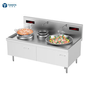 Équipement de cuisson de cuisine commerciale portable à haut rendement 12 ~ 30kw <span class=keywords><strong>petit</strong></span> <span class=keywords><strong>wok</strong></span> à double brûleur électrique avec cuisinière à induction - Product Image 1