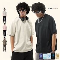Camiseta Oversize de Punto de 260 GSM, 100% Algodón de Alta Calidad, Ropa Urbana para Hombre, Camisetas Personalizadas para Hombre