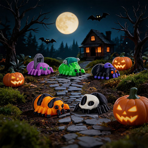 Accessoires créatifs en PLA imprimés en 3D pour Halloween : Citrouille, Fantôme, Araignée – 15 styles de décorations miniatures pour paysages, petits ornements - Product Image 3