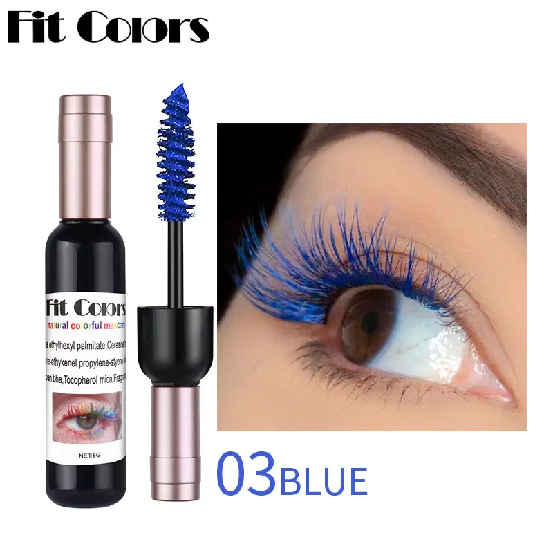 Maquillage de cils de haute qualité 6 couleurs imperméable à l'eau longue durée curling naturel coloré 4D Mascara en fibre