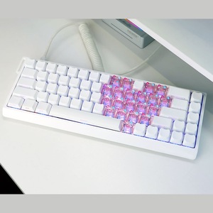 Teclas transparentes para PC Diy 21 Mao Cute Cat PC Keycaps Black Pink 21 Keys Keycaps Transparente para Mx Switch Teclado mecánico - Product Image 4