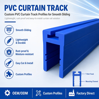 Profilé de rail de rideau en PVC extrudé, rail coulissant pour fenêtre, douche, hôtel, sur mesure