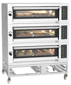 Bánh Mì Nướng Bánh Mì Boong Lò Nướng Bánh Pizza Điện/Thép Không Gỉ Boong Lò/Thương Mại Công Nghiệp 3 Boong 6 Khay - Product Image 1