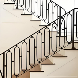 Lan can cầu thang bằng sắt rèn lan can bảo vệ hợp kim nhôm vỏ thép không gỉ đơn giản bên trong và bên ngoài - Product Image 2