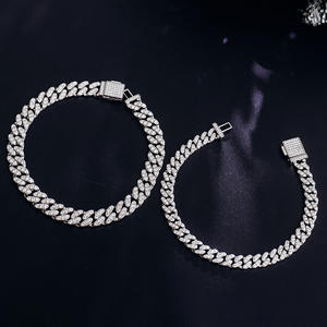 Catene Miami Cuban Link 7-24 Pollici Diamante Moissanite Bracciale Cuban Link Catena 925 Moissanite Gioielli Iced Out Uomo - Product Image 3