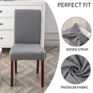 Vente en gros d'élasthanne jacquard pour salle à manger canapés en velours bon marché <span class=keywords><strong>housse</strong></span> <span class=keywords><strong>de</strong></span> <span class=keywords><strong>chaise</strong></span> imperméable <span class=keywords><strong>de</strong></span> couleur unie - Product Image 4