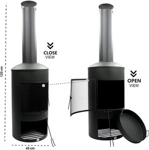 Brasero d'extérieur en acier laminé à froid pour terrasse, jardin, foyer, poêle à bois, chauffage extérieur - Product Image 2