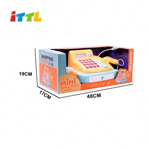 Jeu de simulation pour enfants et shopping préscolaire ensemble de jouets <span class=keywords><strong>caisse</strong></span> <span class=keywords><strong>enregistreuse</strong></span> électronique calculatrice Scanner accessoires d'effets sonores en plastique - Product Image 5