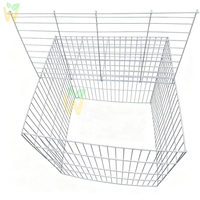 Enclos à poules en fil de fer galvanisé anti-rouille, grillage 2,5 mm/3 mm, mailles de 5x10 cm, cage à coqs pliable avec porte
