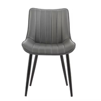 Chaise de salle à manger moderne de luxe en cuir Pu chaises de salle à manger haut de gamme pieds en métal chaise de salle à manger de cuisine