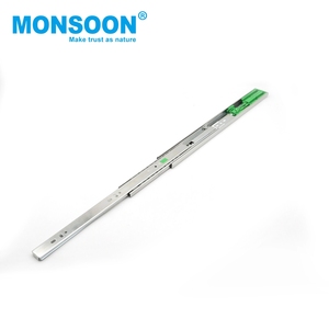 Riel Telescópico de Alta Resistencia para Muebles con Rodamientos de Bolas, Extensión Completa de 45 mm, Montaje Lateral, Deslizador de Cajón con Cierre Suave y Amortiguador Verde - Product Image 1