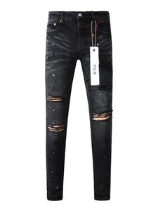 Nouveau <span class=keywords><strong>jean</strong></span> vintage coupe bootcut noir pour homme, effet <span class=keywords><strong>tache</strong></span>, trous et graffitis, coupe slim élastique - Product Image 6