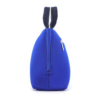 Nouveau sac à main pour femme, design tendance, couleur bleue, tissu denim, fermeture à glissière, sac à main en néoprène, logo personnalisable pour femmes
