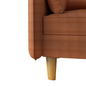 2021 estilo moderno asiento de <span class=keywords><strong>amor</strong></span> sofá con <span class=keywords><strong>aire</strong></span> cubierta de cuero y nórdicos patas de madera para la habitación y recepción de oficina - Product Image 4