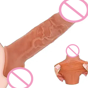 Custodia per pene in Silicone liquido per adulti realistico, estensore del cazzo riutilizzabile per gli uomini, giocattolo sessuale per il piacere - Product Image 6