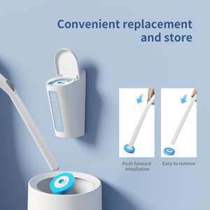 El más vendido, Juego de cepillos para limpiar inodoros desechables multifuncionales, PP de baño de productos de limpieza, repuestos, cabezales de esponjas - Product Image 4