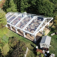 Tente de réception extérieure quatre saisons en PVC transparent avec structure en aluminium, imperméable et anti-UV, pour mariage, événement, réception, exposition