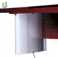Scrivania Direzionale Ergonomica Curva iULTRA Premium in MDF con Sedie, Credenza e Libreria per Postazione di Lavoro Aziendale e Finanziaria