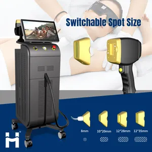 2024 HUAMEI Ice Switchable Titanium Spot Diode Laser 808 Diode Laser Máquina permanente da remoção do cabelo com indolor