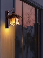 Lampe murale LED rétro japonaise en bambou tressé et acrylique, blanc chaud, étanche IP65, pour cour, zones résidentielles et salons de thé