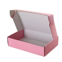 Caja de Cartón Rosa para Envíos Postales, Caja de Embalaje Ecológica para Cosméticos, Caja de Cartón para Envíos con Logotipo Personalizado