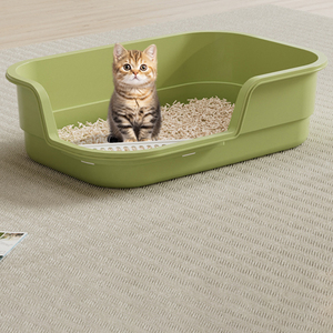 Semi-Enclosed Extra-Large <b>Cat</b> Litter <b>Box</b> - Splash-Proof Thickened <b>Cat</b> Toilet Pet Supply - Product Image 6
