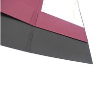 Dossier de présentation personnalisé de luxe bordeaux pour promotion immobilière, impression UV, accents en feuille d'argent, dossier OEM