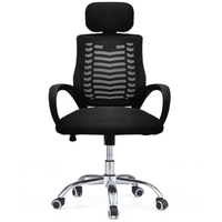 Mobilier de conférence moderne en gros Personnel informatique moderne Chaise de bureau en maille pivotante noire pour direction