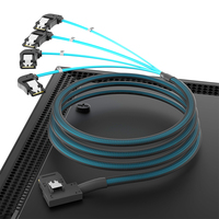 Câble de données haute vitesse SFF-8087 90° vers la droite 4 SATA3.0 90° vers la gauche pour serveur SSD/HDD, Mini SAS 36 broches en nylon 6 Gbit/s