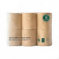 Rouleau de papier toilette en bambou vert, papier toilette en vrac, papier en pâte de bambou, matière première écologique, logo personnalisé imprimé pour les consommables sanitaires