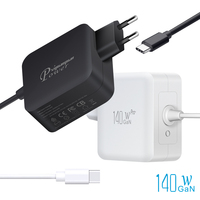 Adaptador de Carga Rápida Gan PD3.1 USB-C con Enchufe Europeo e Indio, Cargador de 140 W con Cable Tipo C para Laptop Apple Macbook