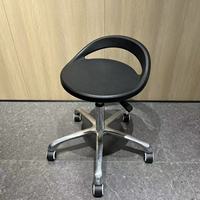 Tabouret de bar esthétique en PU noir avec support lombaire, chaises de bar pivotantes pour bureau, magasin, usine, exposition, bâtiment, caisse