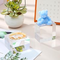 Support de Présentation Carré en Acrylique Transparent Poli Épais Personnalisé de Haute Qualité, Support Portable pour Bagues et Bijoux