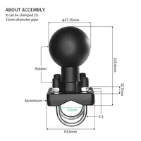 Dudukan Navigasi Mobil GPS untuk Garmin 2.25 Inch, Dudukan Tablet Universal dengan Basis Bola U-bolt Ganda, Lengan Penyangga Monitor