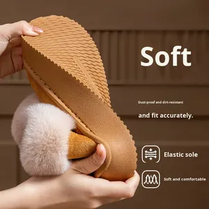 Pantuflas <span class=keywords><strong>de</strong></span> <span class=keywords><strong>Plataforma</strong></span> <span class=keywords><strong>con</strong></span> Suela Gruesa para Mujer, Pantuflas <span class=keywords><strong>de</strong></span> Felpa para Otoño e Invierno, Antideslizantes, Duraderas, para Usar en Interiores y Exteriores, <span class=keywords><strong>Botas</strong></span> <span class=keywords><strong>de</strong></span> Nieve - Product Image 4