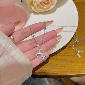 Collana di <span class=keywords><strong>amore</strong></span> dolce ciondolo di alto senso luce di lusso girocollo <span class=keywords><strong>tutto</strong></span> catena clavicola - Product Image 3