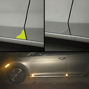 Panneaux d'avertissement de sécurité pour moto, 1 paire, panneaux à bande réfléchissante très adaptés aux portes de voiture, pot de <span class=keywords><strong>casque</strong></span> - Product Image 4