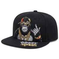 Gorra Unisex de Moda Urbana de 5 Paneles con Visera Enrollada |   Gorra Deportiva Casual para Exteriores, Ajustable, con Bordado 3D de Gorila, para Todas las Temporadas